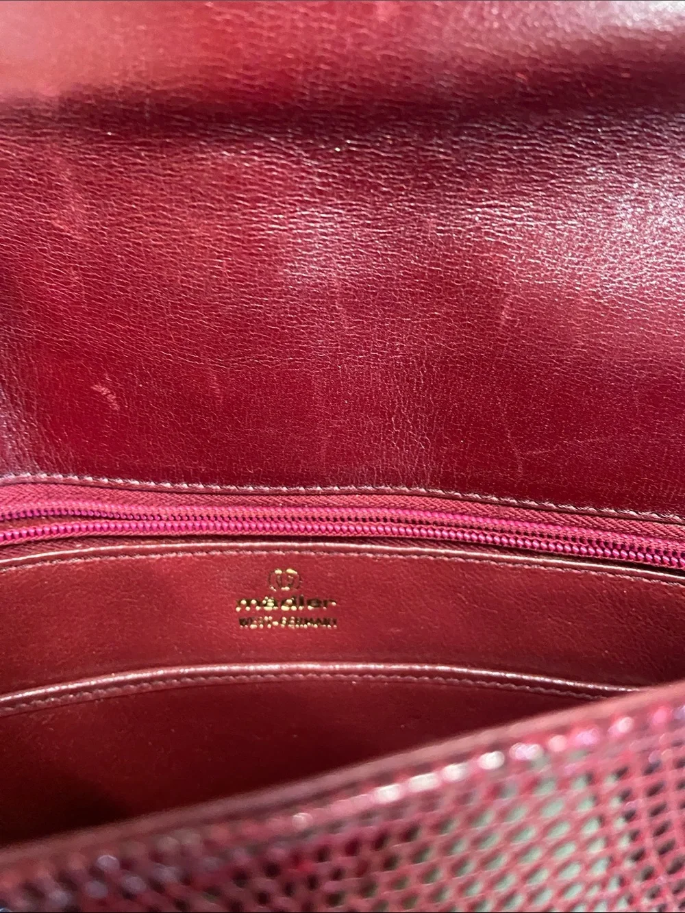 Vintage Madler Burgundy Snakeskin Bag